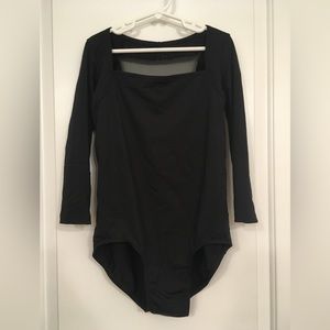 Natalie Mesh Back Long Sleeve Leotard